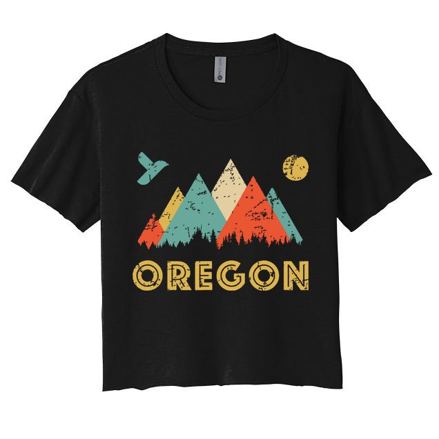 Retro Vintage Oregon Throwback And Gift Women's Crop Top Tee