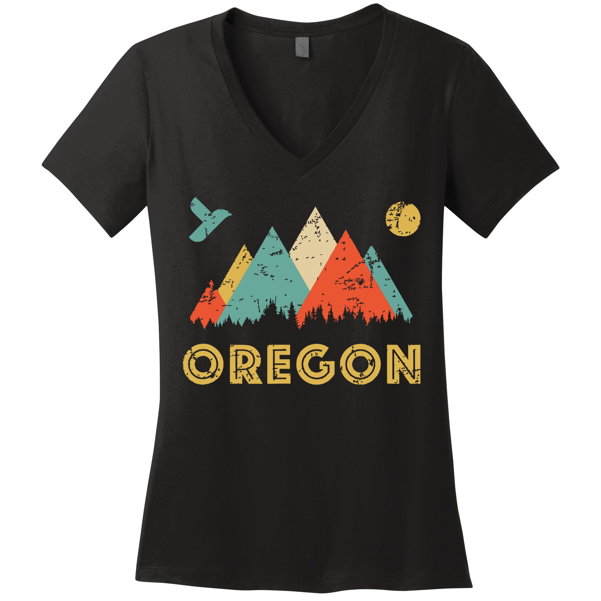 Retro Vintage Oregon Throwback And Gift Women's V-Neck T-Shirt