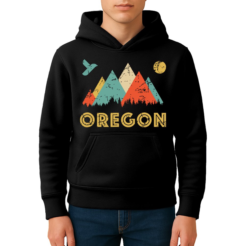 Retro Vintage Oregon Throwback And Gift Kids Hoodie