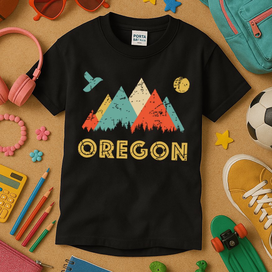 Retro Vintage Oregon Throwback And Gift Kids T-Shirt
