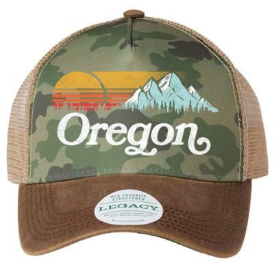 Retro Vibe Oregon Cool Gift Vintage Mountains And Sun Cool Gift Legacy Tie Dye Trucker Hat