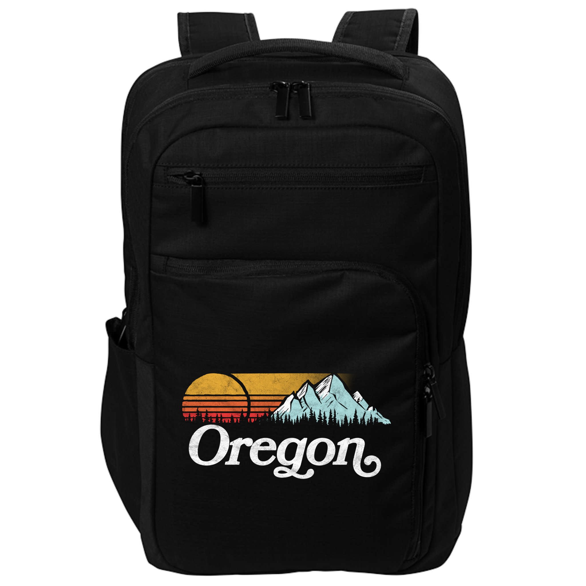 Retro Vibe Oregon Cool Gift Vintage Mountains And Sun Cool Gift Impact Tech Backpack