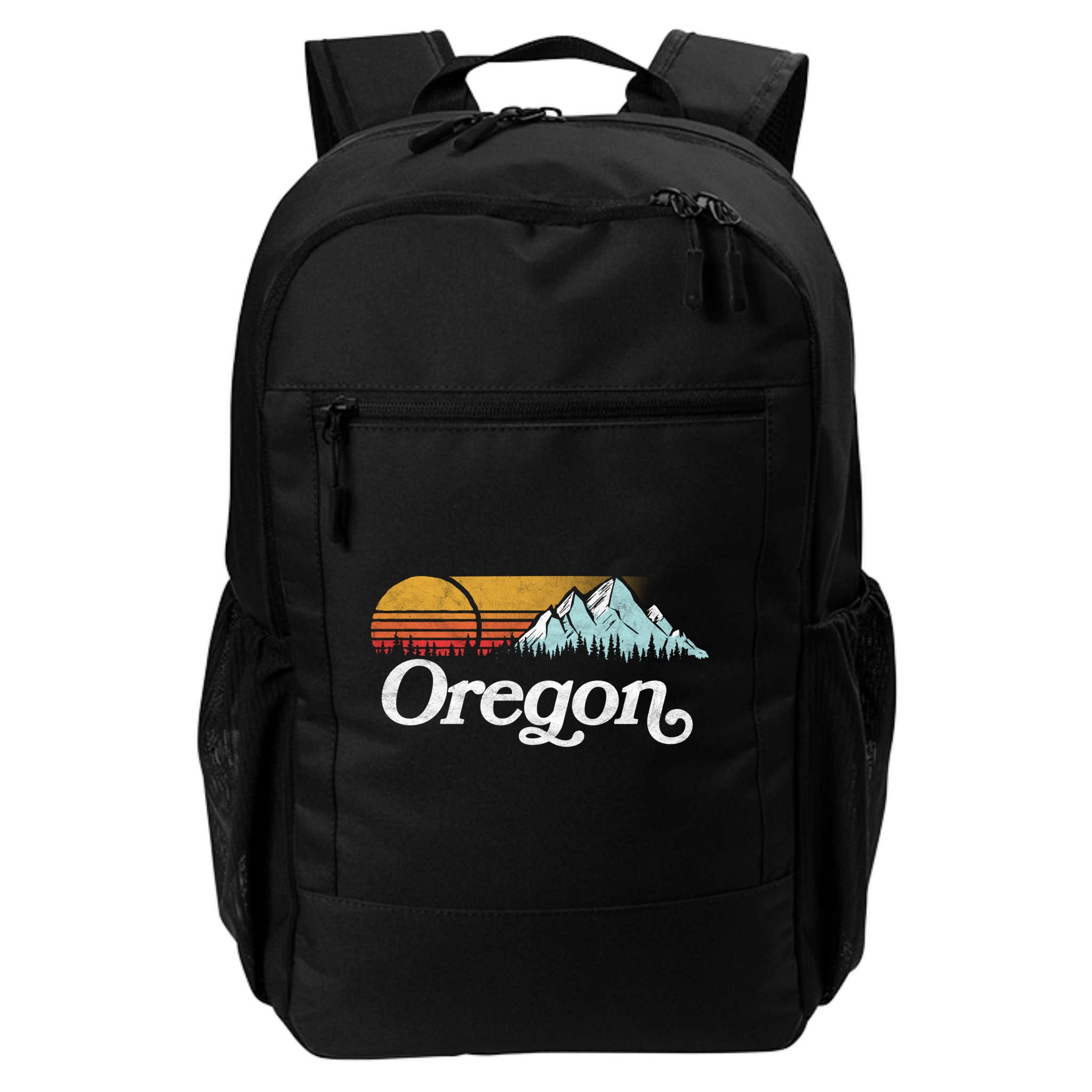 Retro Vibe Oregon Cool Gift Vintage Mountains And Sun Cool Gift Backpack