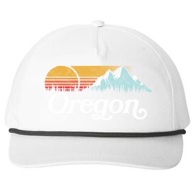 Retro Vibe Oregon Cool Gift Vintage Mountains And Sun Cool Gift Snapback Five-Panel Rope Hat