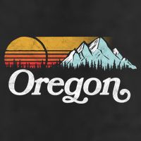 Retro Vibe Oregon Cool Gift Vintage Mountains And Sun Cool Gift Beanie