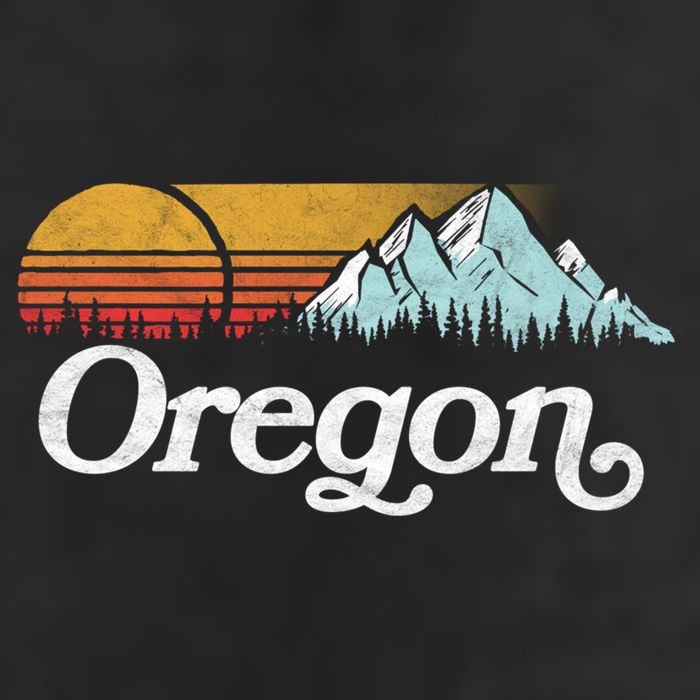 Retro Vibe Oregon Cool Gift Vintage Mountains And Sun Cool Gift Beanie