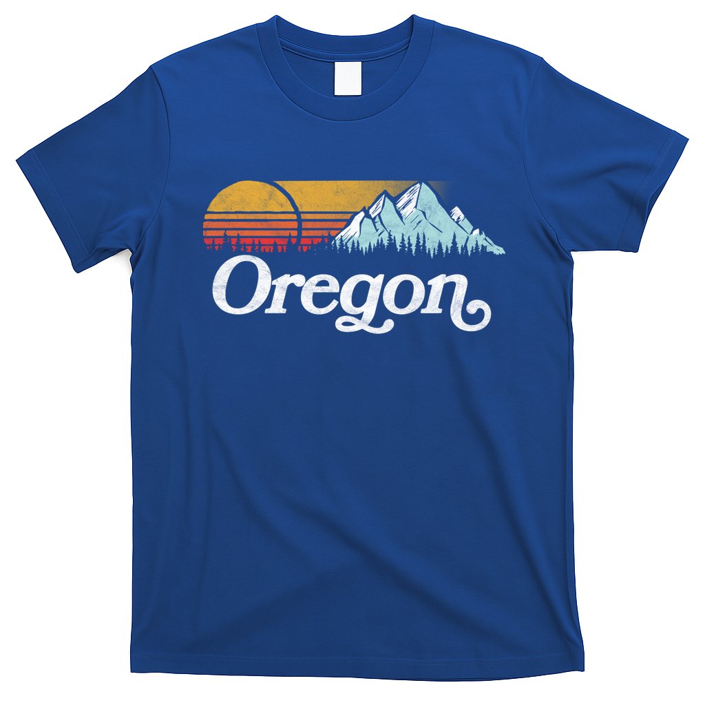Retro Vibe Oregon Cool Gift Vintage Mountains And Sun Cool Gift T-Shirt