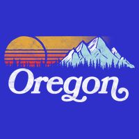Retro Vibe Oregon Cool Gift Vintage Mountains And Sun Cool Gift T-Shirt