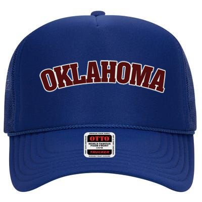 Retro Vintage Oklahoma Souvenir Gift Of Oklahoma High Crown Mesh Back Trucker Hat