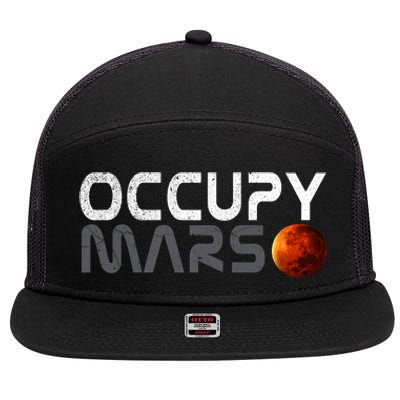 Retro Vintage Occupy Mars Space Explorer 7 Panel Mesh Trucker Snapback Hat