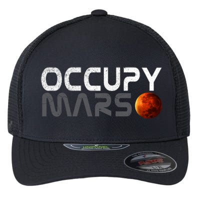 Retro Vintage Occupy Mars Space Explorer Flexfit Unipanel Trucker Cap