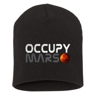 Retro Vintage Occupy Mars Space Explorer Short Acrylic Beanie