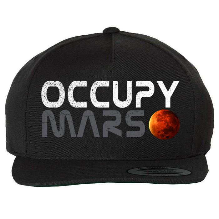 Retro Vintage Occupy Mars Space Explorer Wool Snapback Cap