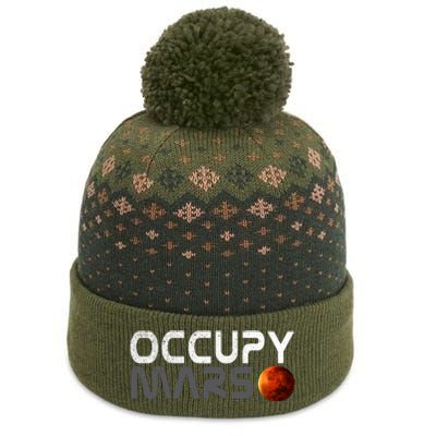 Retro Vintage Occupy Mars Space Explorer The Baniff Cuffed Pom Beanie