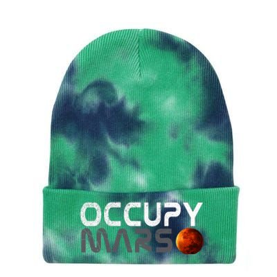 Retro Vintage Occupy Mars Space Explorer Tie Dye 12in Knit Beanie