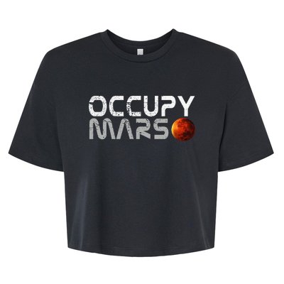 Retro Vintage Occupy Mars Space Explorer Bella+Canvas Jersey Crop Tee