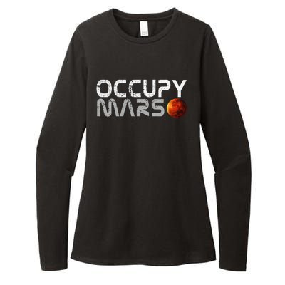 Retro Vintage Occupy Mars Space Explorer Womens CVC Long Sleeve Shirt