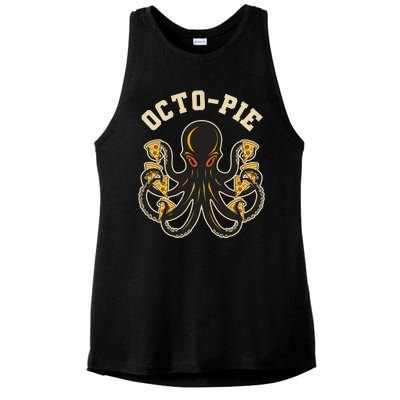 Retro Vintage Octo Pie Octopus Pizza Slices Ladies PosiCharge Tri-Blend Wicking Tank