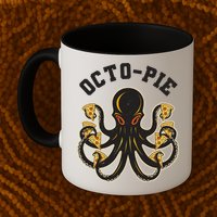 Retro Vintage Octo Pie Octopus Pizza Slices Mug