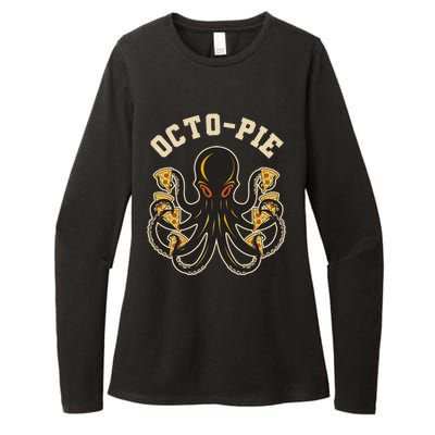 Retro Vintage Octo Pie Octopus Pizza Slices Womens CVC Long Sleeve Shirt