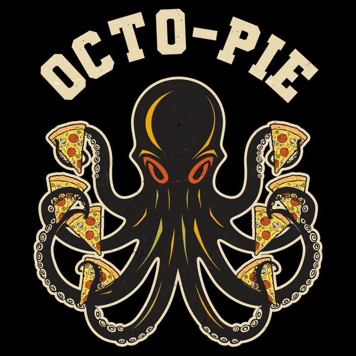 Retro Vintage Octo Pie Octopus Pizza Slices Flatbill Hat