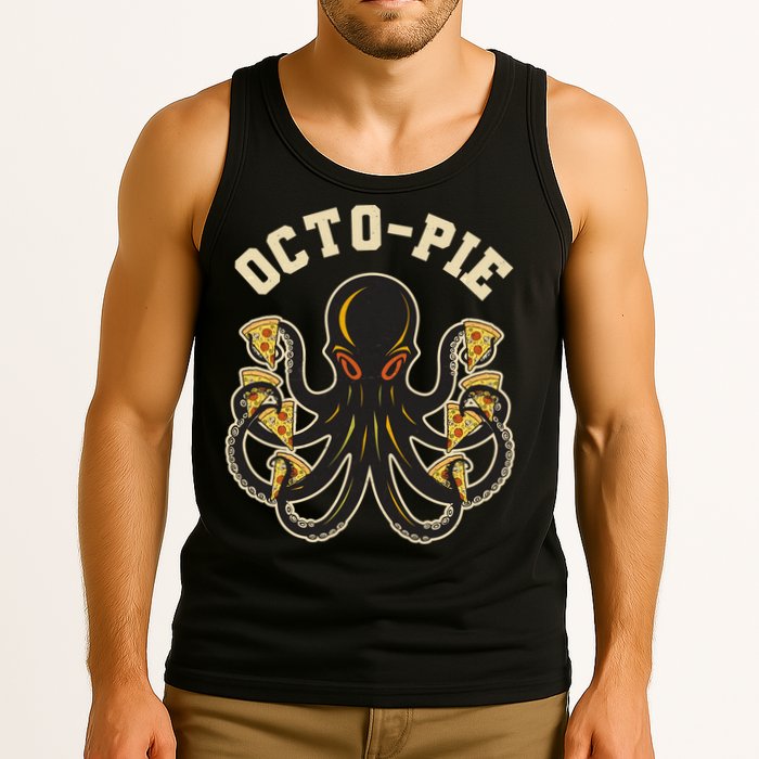 Retro Vintage Octo Pie Octopus Pizza Slices Tank Top