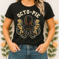 Retro Vintage Octo Pie Octopus Pizza Slices Womens T-Shirt