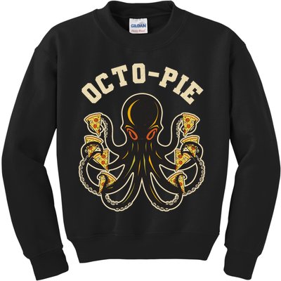 Retro Vintage Octo Pie Octopus Pizza Slices Kids Sweatshirt