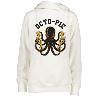 Retro Vintage Octo Pie Octopus Pizza Slices Womens Funnel Neck Pullover Hood