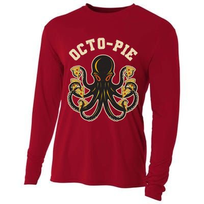 Retro Vintage Octo Pie Octopus Pizza Slices Cooling Performance Long Sleeve Crew