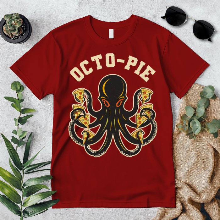 Retro Vintage Octo Pie Octopus Pizza Slices Premium T-Shirt
