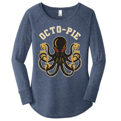 Retro Vintage Octo Pie Octopus Pizza Slices Women's Perfect Tri Tunic Long Sleeve Shirt