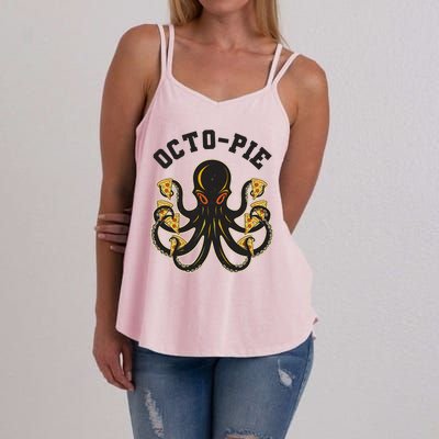 Retro Vintage Octo Pie Octopus Pizza Slices Women's Strappy Tank