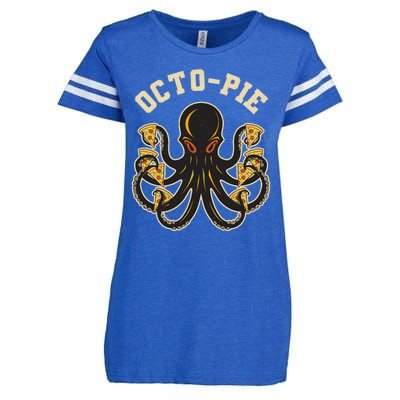 Retro Vintage Octo Pie Octopus Pizza Slices Enza Ladies Jersey Football T-Shirt