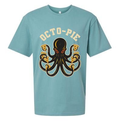 Retro Vintage Octo Pie Octopus Pizza Slices Sueded Cloud Jersey T-Shirt