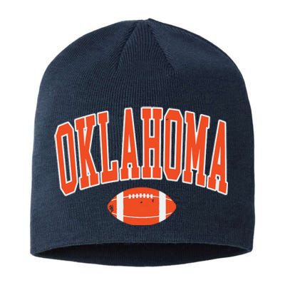 Retro Vintage Oklahoma Football Distressed Gifts Sustainable Beanie