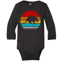 Retro Vintage Opossum Baby Long Sleeve Bodysuit