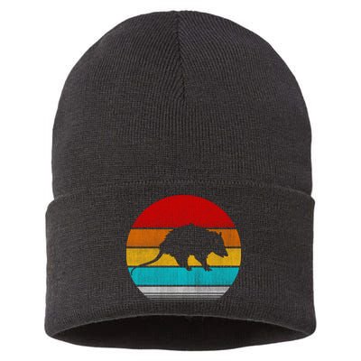 Retro Vintage Opossum Sustainable Knit Beanie