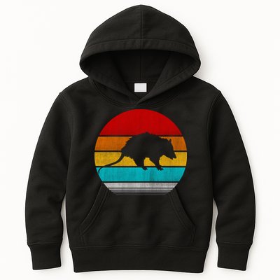 Retro Vintage Opossum Kids Hoodie