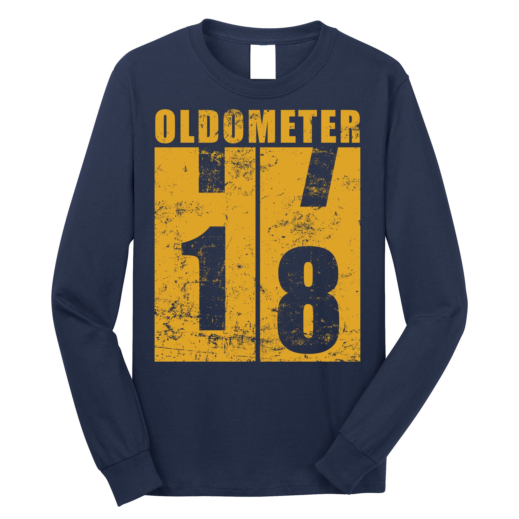 Retro Vintage Oldometer 18 Years Old Long Sleeve Shirt