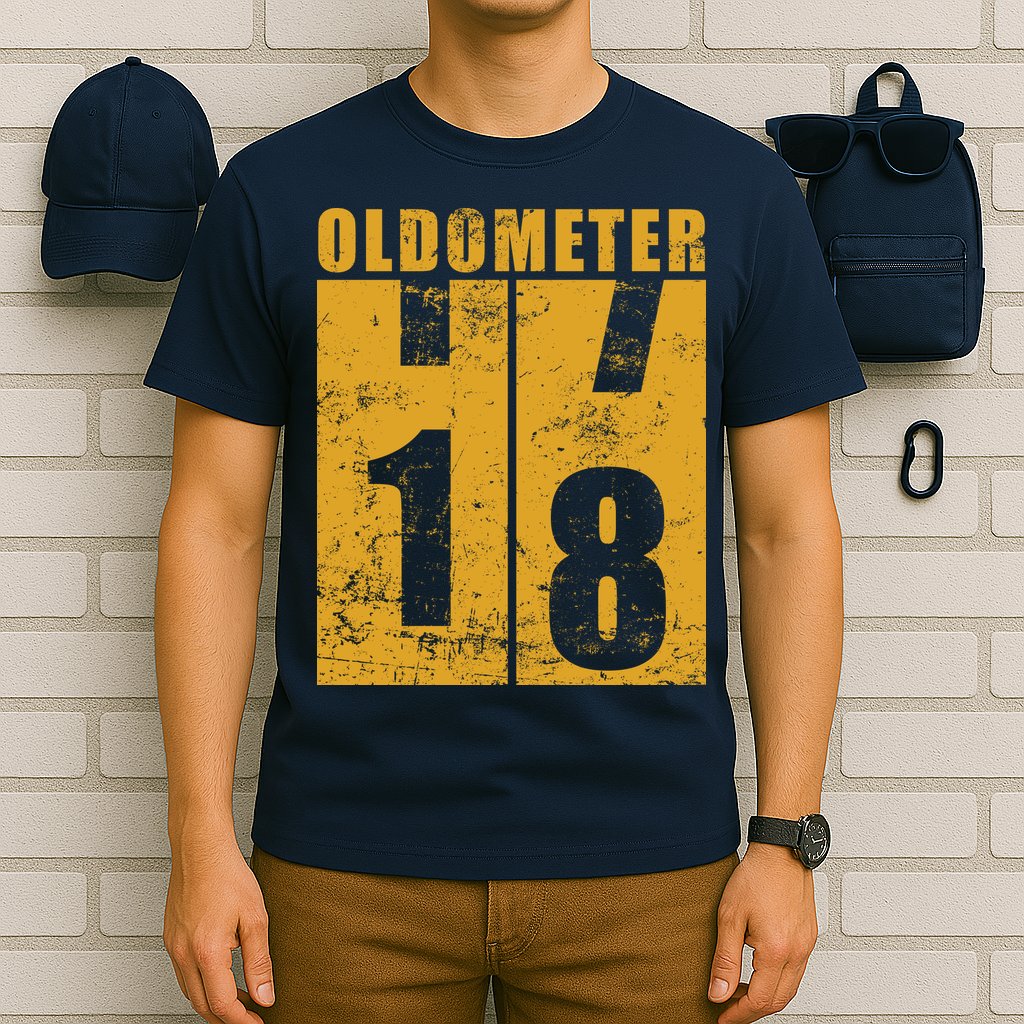Retro Vintage Oldometer 18 Years Old T-Shirt