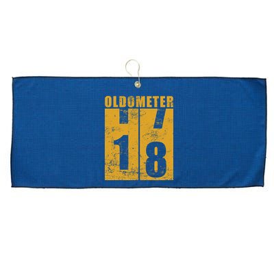 Retro Vintage Oldometer 18 Years Old Large Microfiber Waffle Golf Towel