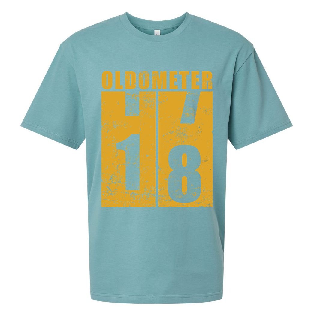 Retro Vintage Oldometer 18 Years Old Sueded Cloud Jersey T-Shirt