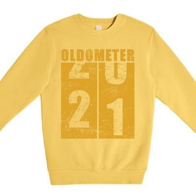 Retro Vintage Oldometer 21 Years Old Premium Crewneck Sweatshirt