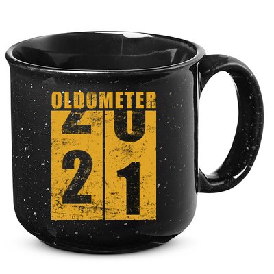 Retro Vintage Oldometer 21 Years Old 15oz Campfire Ceramic Mug