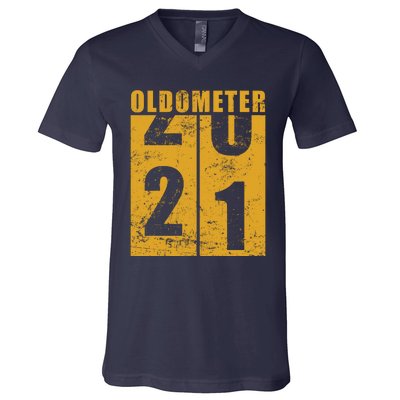 Retro Vintage Oldometer 21 Years Old V-Neck T-Shirt