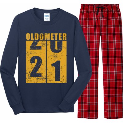 Retro Vintage Oldometer 21 Years Old Long Sleeve Pajama Set