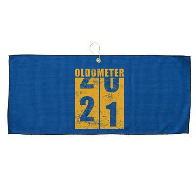 Retro Vintage Oldometer 21 Years Old Large Microfiber Waffle Golf Towel