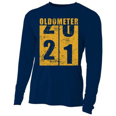 Retro Vintage Oldometer 21 Years Old Cooling Performance Long Sleeve Crew