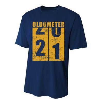 Retro Vintage Oldometer 21 Years Old Performance Sprint T-Shirt